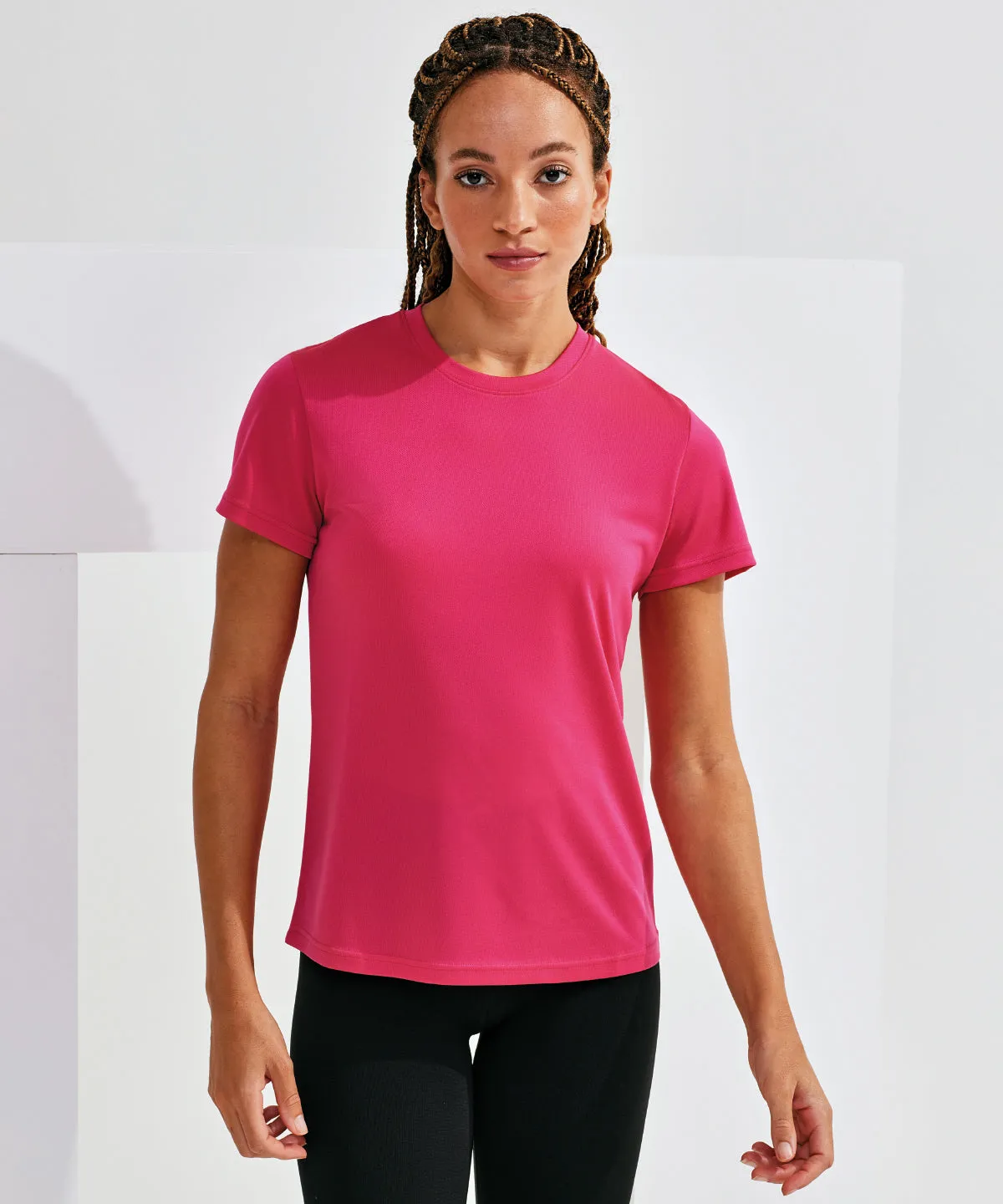 Womens TriDri® textured recycled tee | Hot Pink