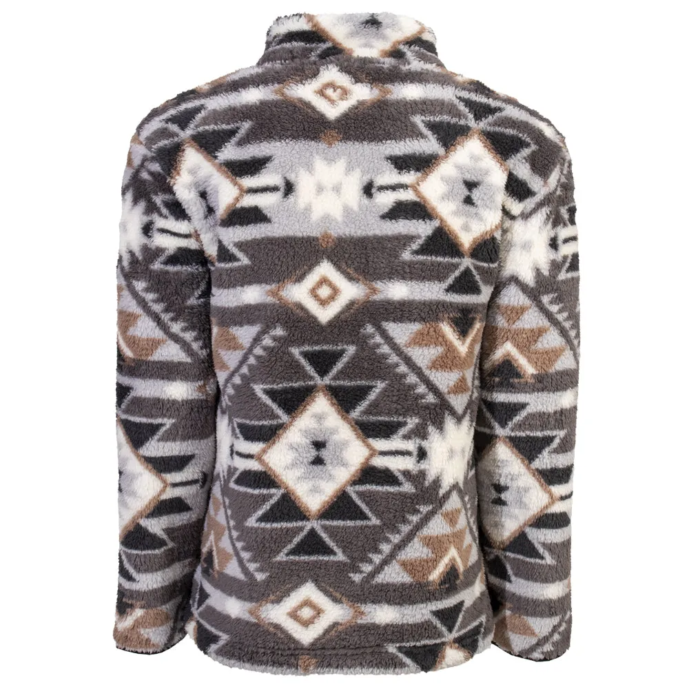 Youth "Hooey Fleece Pullover" Grey/Aztec