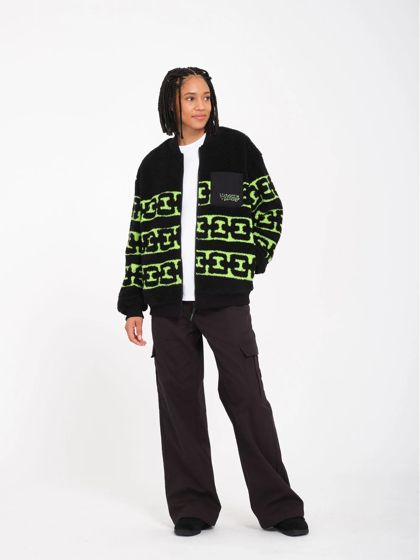 Zephyr Sherpa Zip Sweatshirt - Black