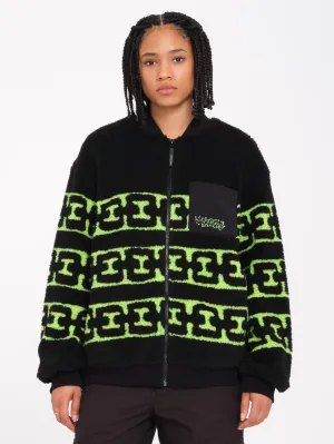 Zephyr Sherpa Zip Sweatshirt - Black